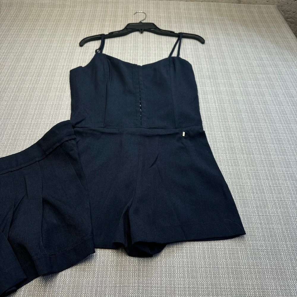 Lush Midnight Pleated‎ Skort Romper Small Hook Eye Corset Style Party Mini